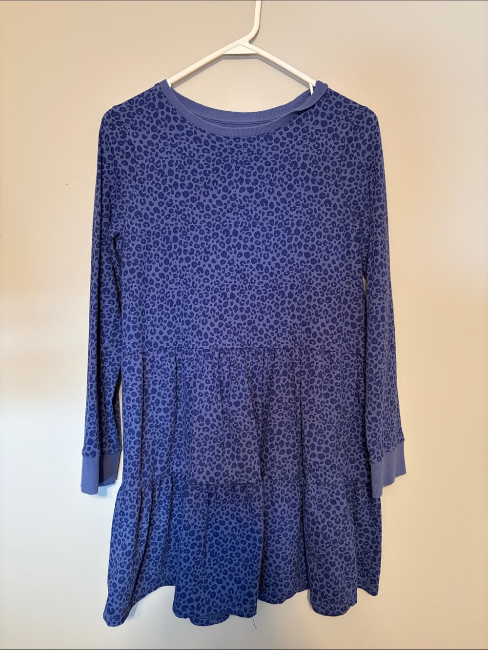 Cat & Jack Blue Leopard Print Tiered Long-Sleeve Tunic